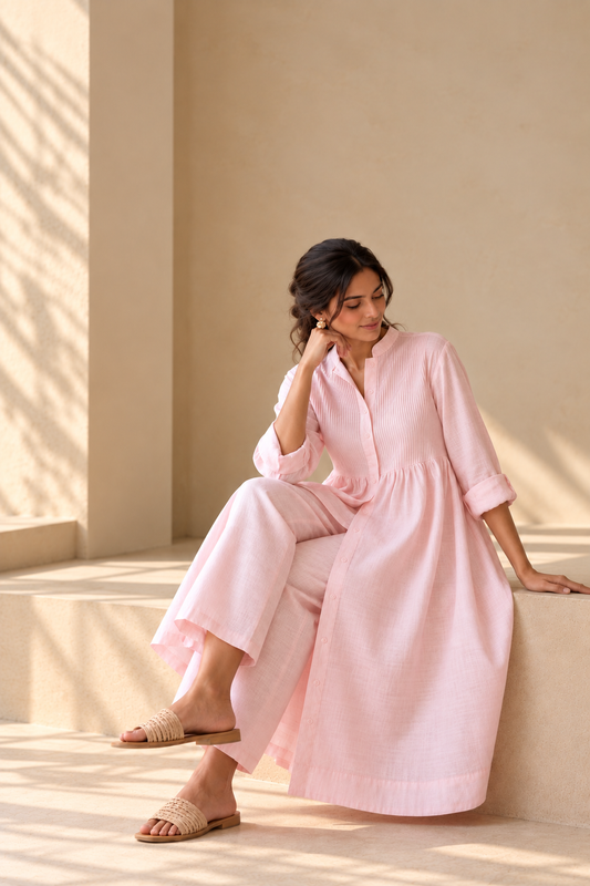 Shell Pink Pintuck Set