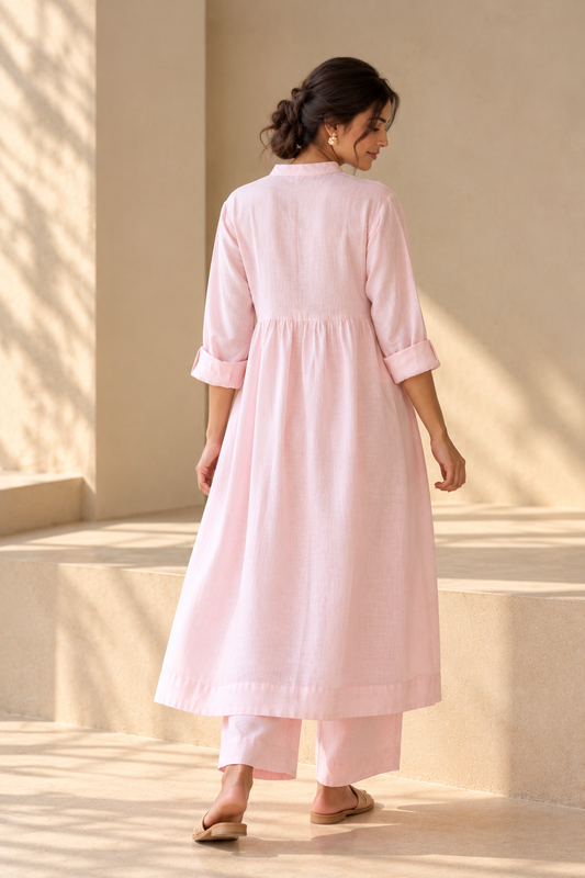 Shell Pink Pintuck Set