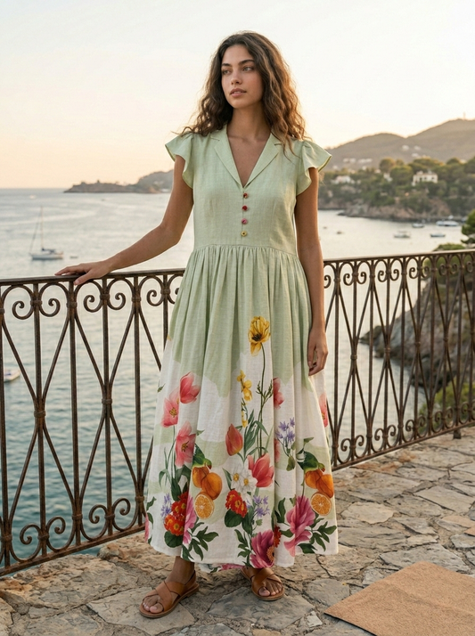 pure collection linen dress Button Through Linen Dress