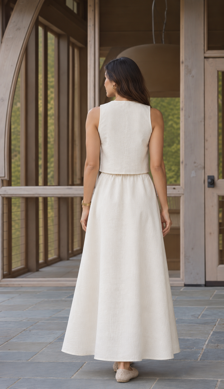 Pura Linen Gilet & Skirt