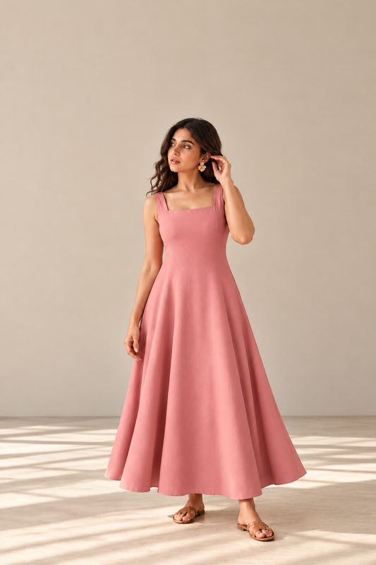 Muted Rose A-Line Dress