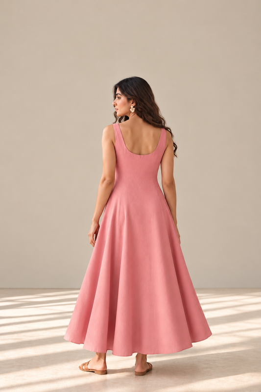 Muted Rose A-Line Dress