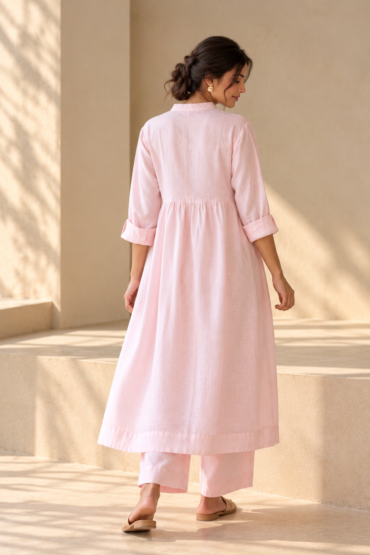 Shell Pink Pintuck Set